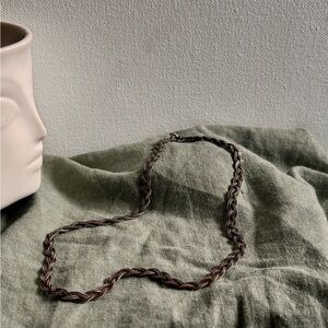 Braided Rope Chain Necklace in Dark Bronze